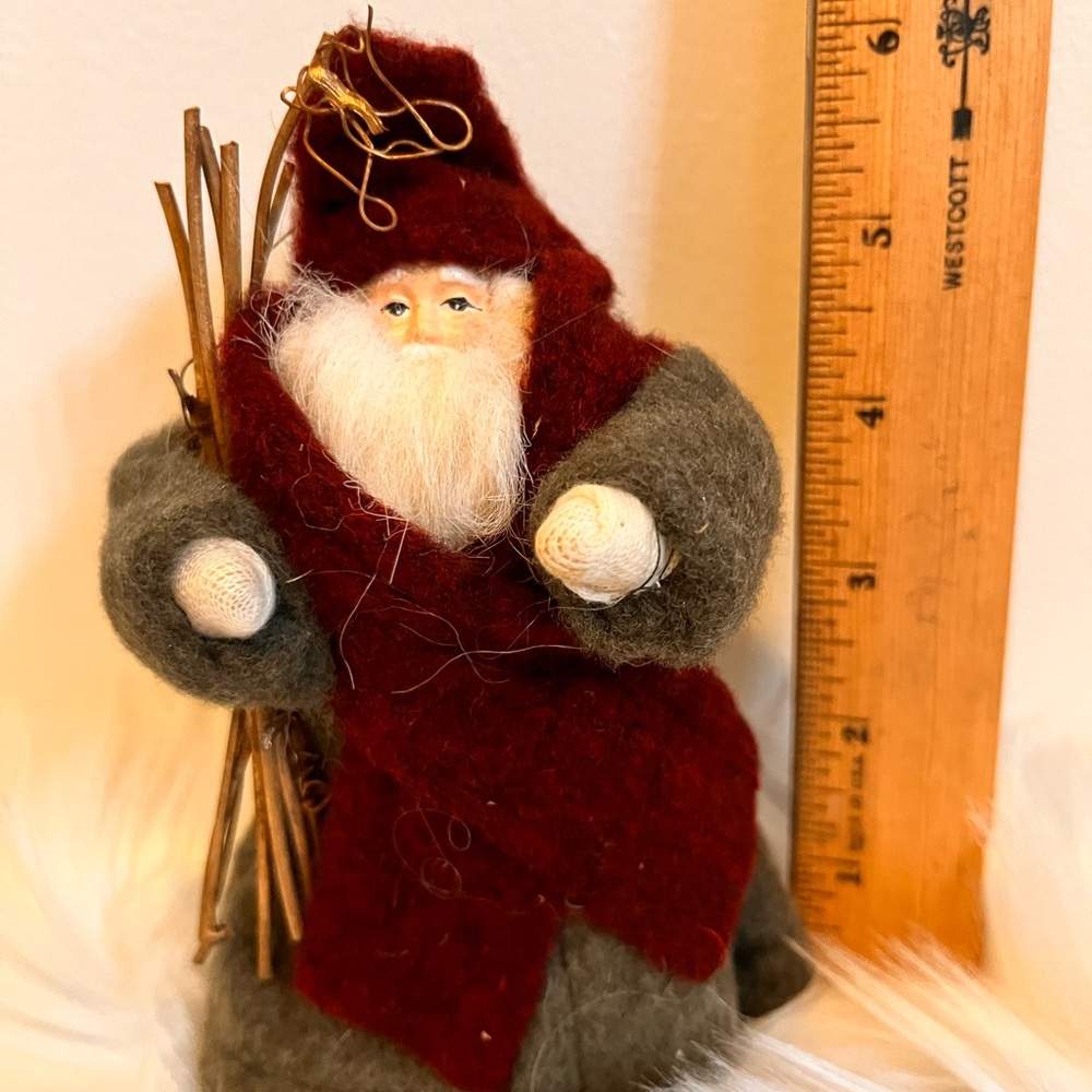 Festive Santa Figurine in Red and Green